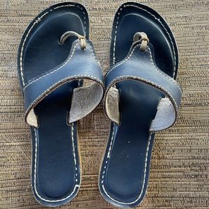 Leather sandals, blue